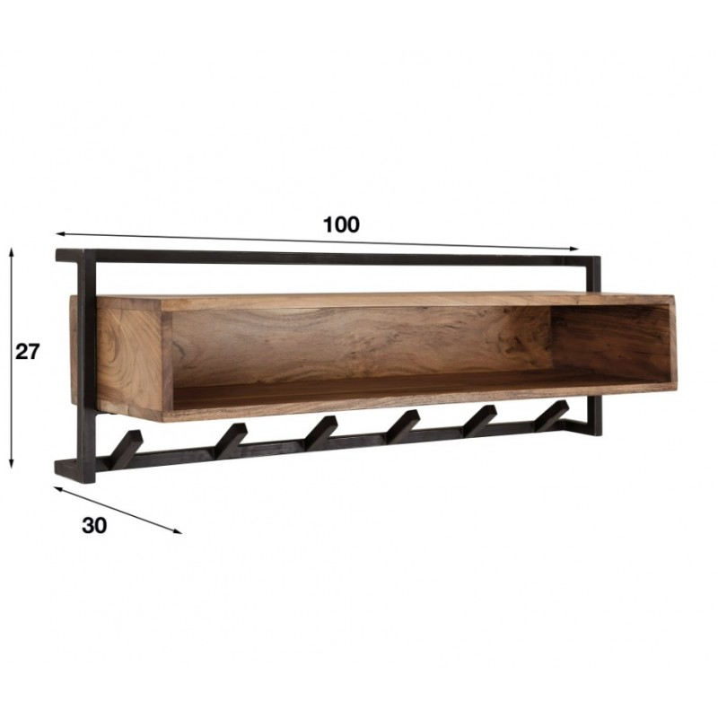 ZI Coatrack air solid 6 hooks open compartment